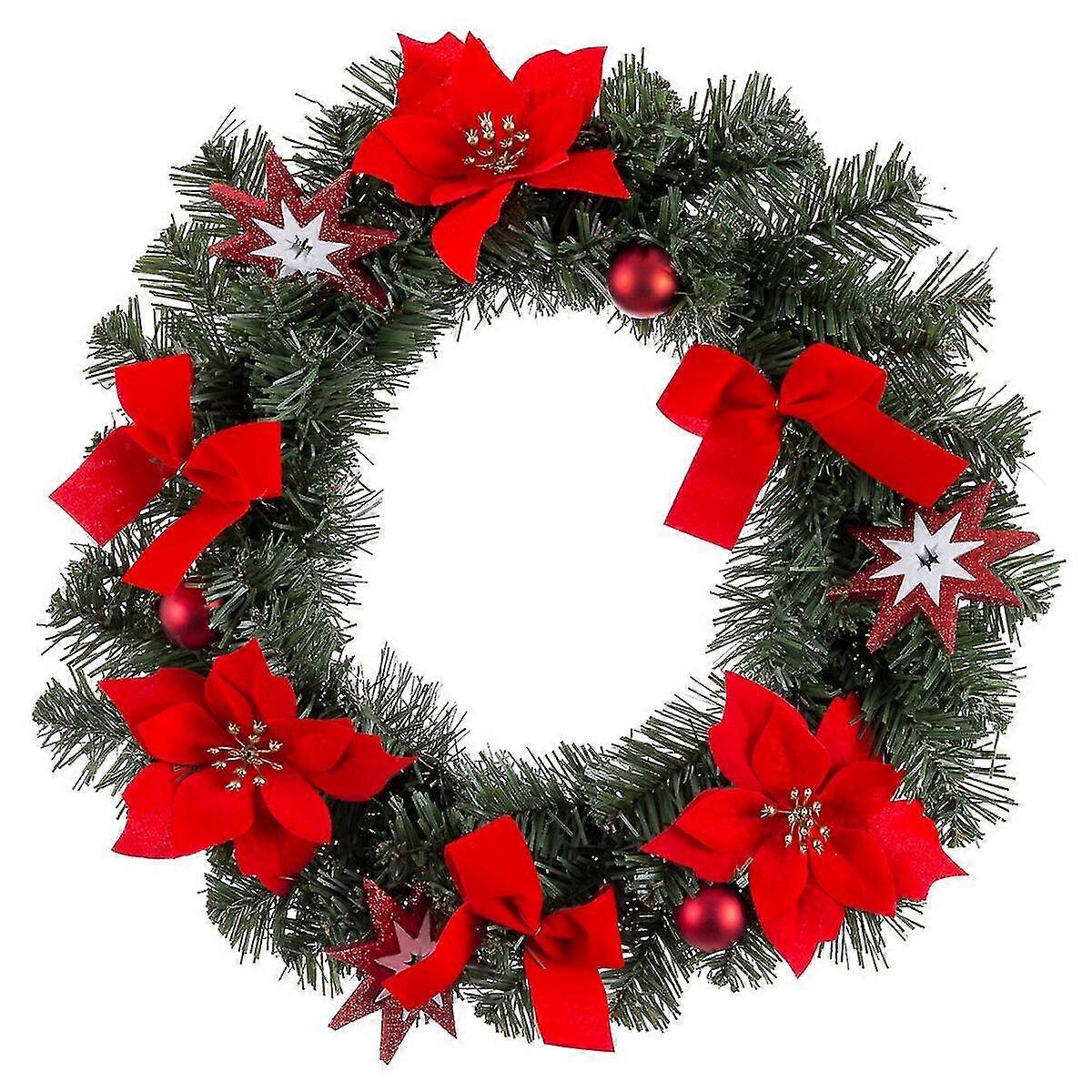 Advent wreathe Red Green Plastic 40 cm