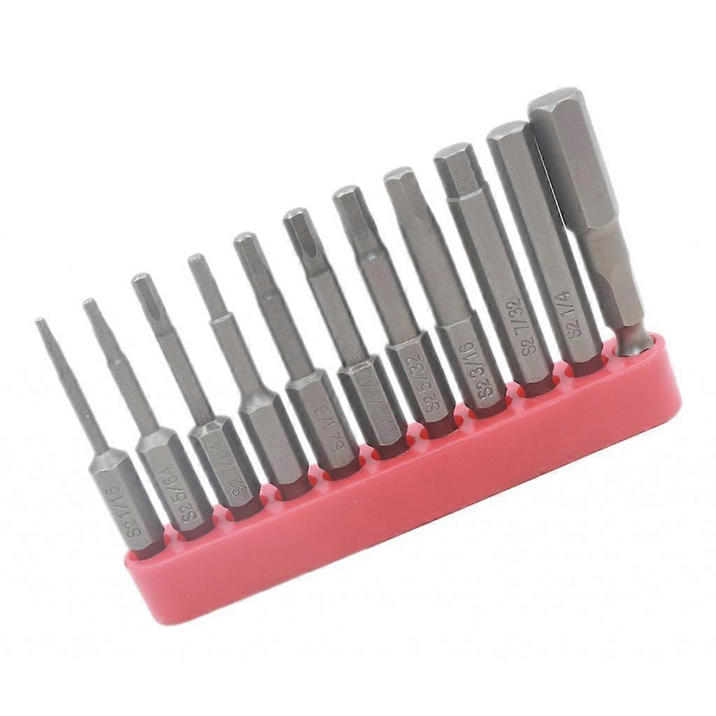 11Pcs Hex Socket Head Screwdriver Bits Set With Base