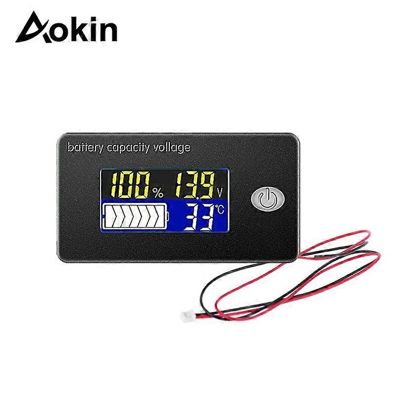 12V LCD 4 in 1 Lead Acid Lithium Battery Capacity Meter Voltmeter Thermometer Battery Fuel Gauge Indicator Voltage Monitor