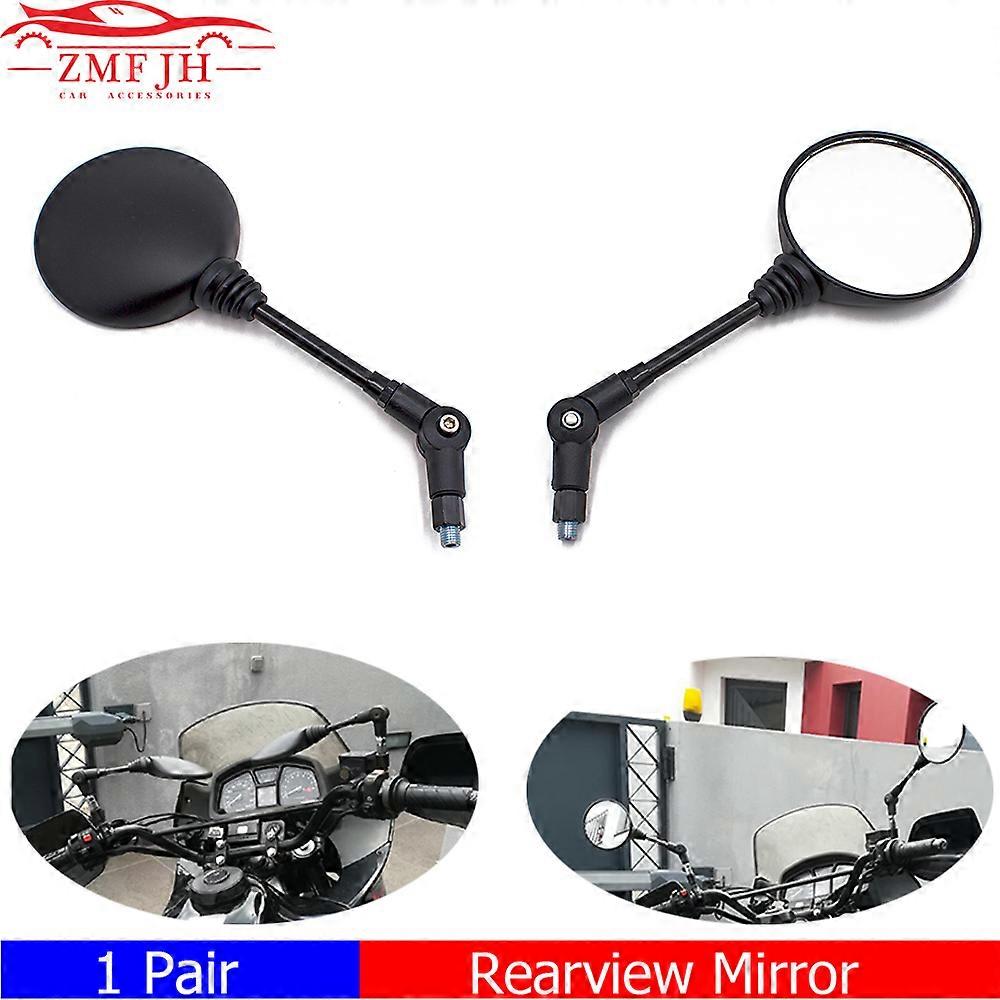 Folding Motorcycle Mirror Black Universal 10mm Side Mirror Rearview Mirror Anti-fall Folding Round Mirror For Yamaha For Honda