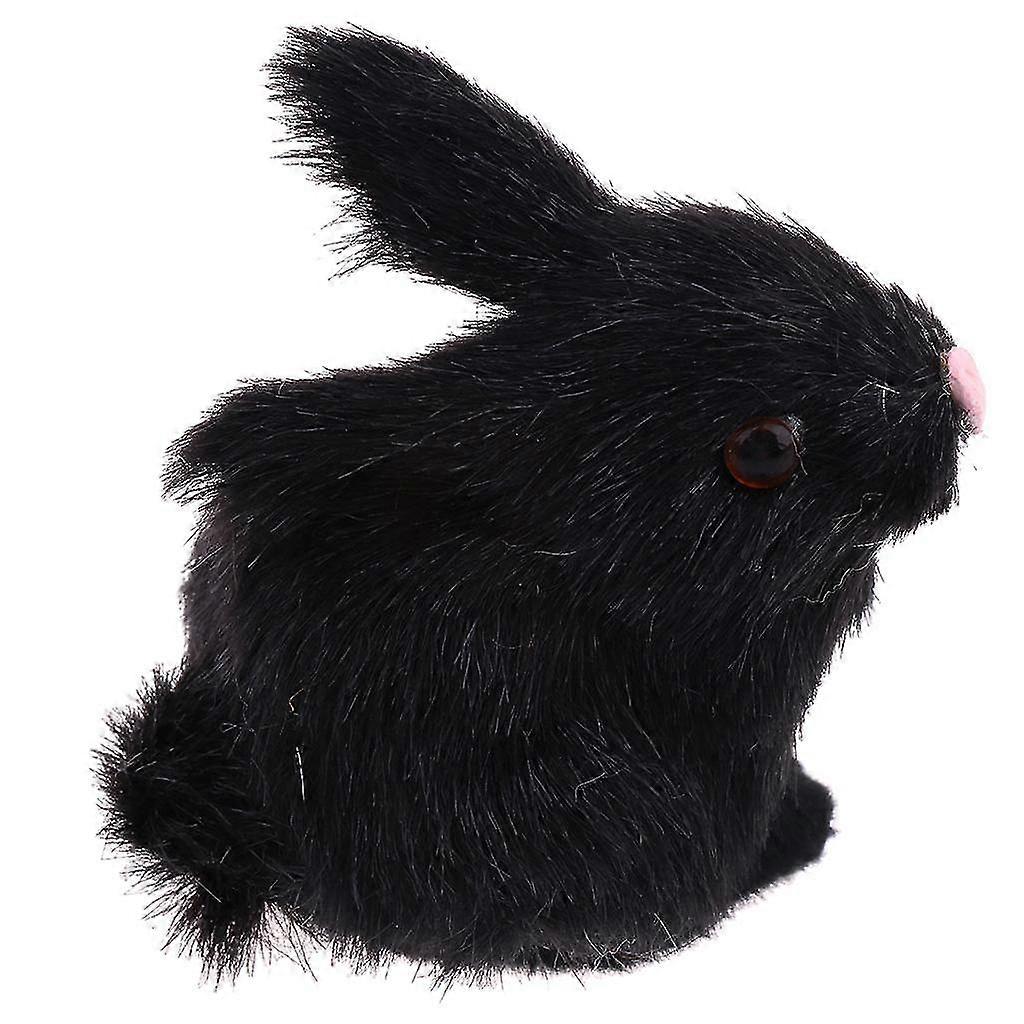 Lifelike Simulation Plush Stuffed Rabbit Hare Bunny Animals Model Figure Plush Figures Soft Toy Home Decoration Black