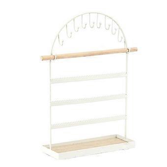 5-stufiger weißer Halskettenhalter Holztablett Ohrring Organizer für Frauen Mädchen Geschenke