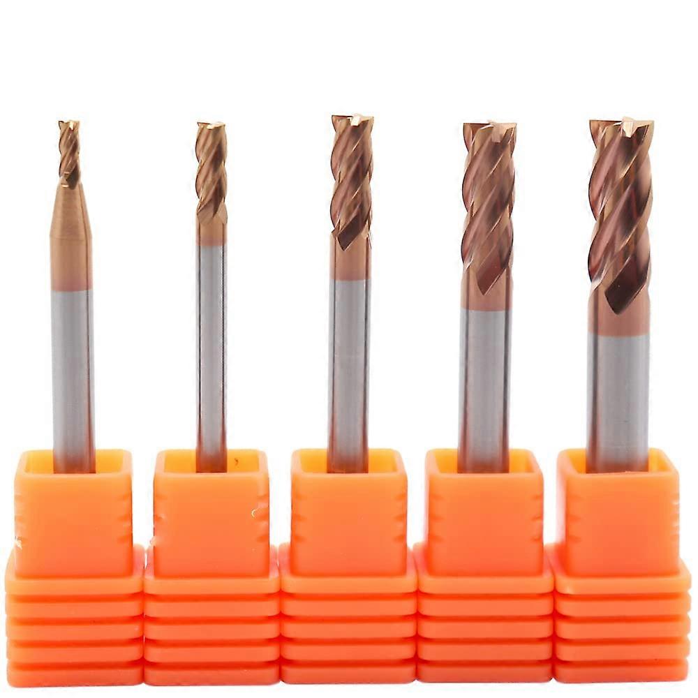 Carbide End Mill Set, CNC Square Nose End Mills D2+3+4+5+6mm Carbide Cutting Tools, 5pcs (2/3/4/5/6 mm)