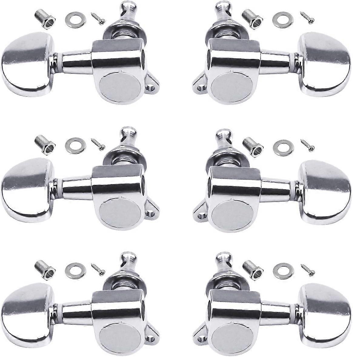 6PCS 3L3R Acoustic guitar tuning peg machine head tuner, knob tuning key, wear resistant, guitar string tuning peg machine, closed locking tuner for e