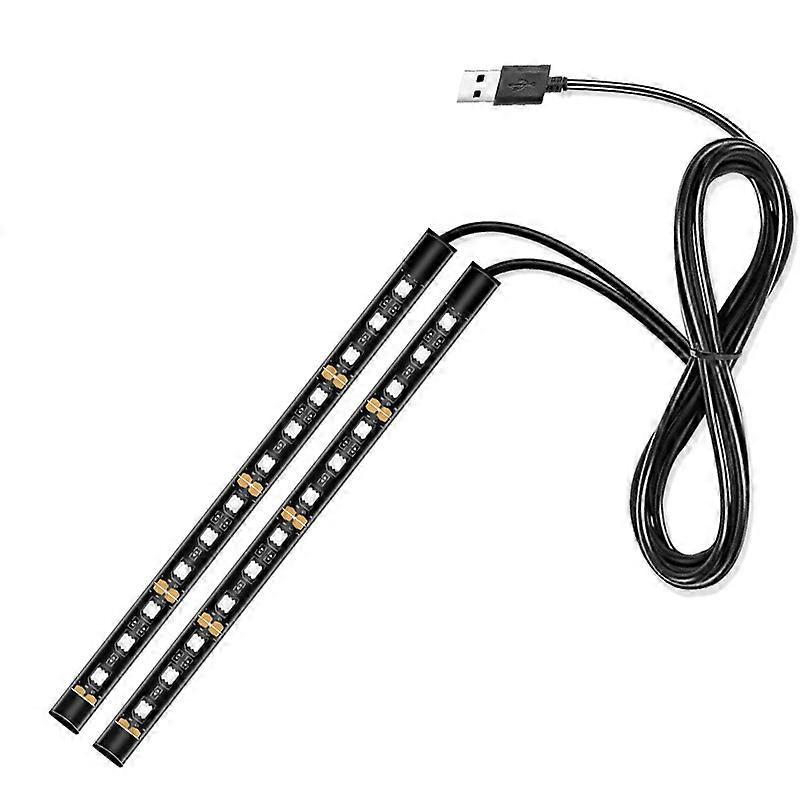 Pied LED à commande vocale Voiture Rhythm Light-USB Un à deux Modèles-Jaune (Un Ensemble)