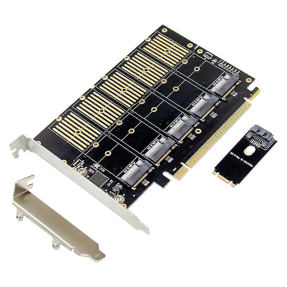 PCIe X16 M.2 Key B NVMe SSD Adapter Card M.2 NGFF to SATA- SSD Adapter Card NGFF SSD Expansion Card