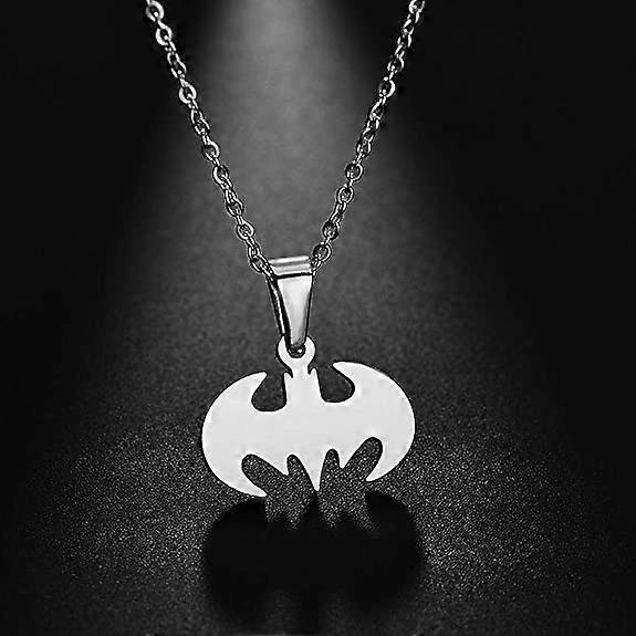 ZENSE - Collana con Ciondolo a Forma di Pipistrello, Stile Supereroe, Ispirata all'universo dei Fumetti, con Un Lato Lucido e Un Lato Spazzolato