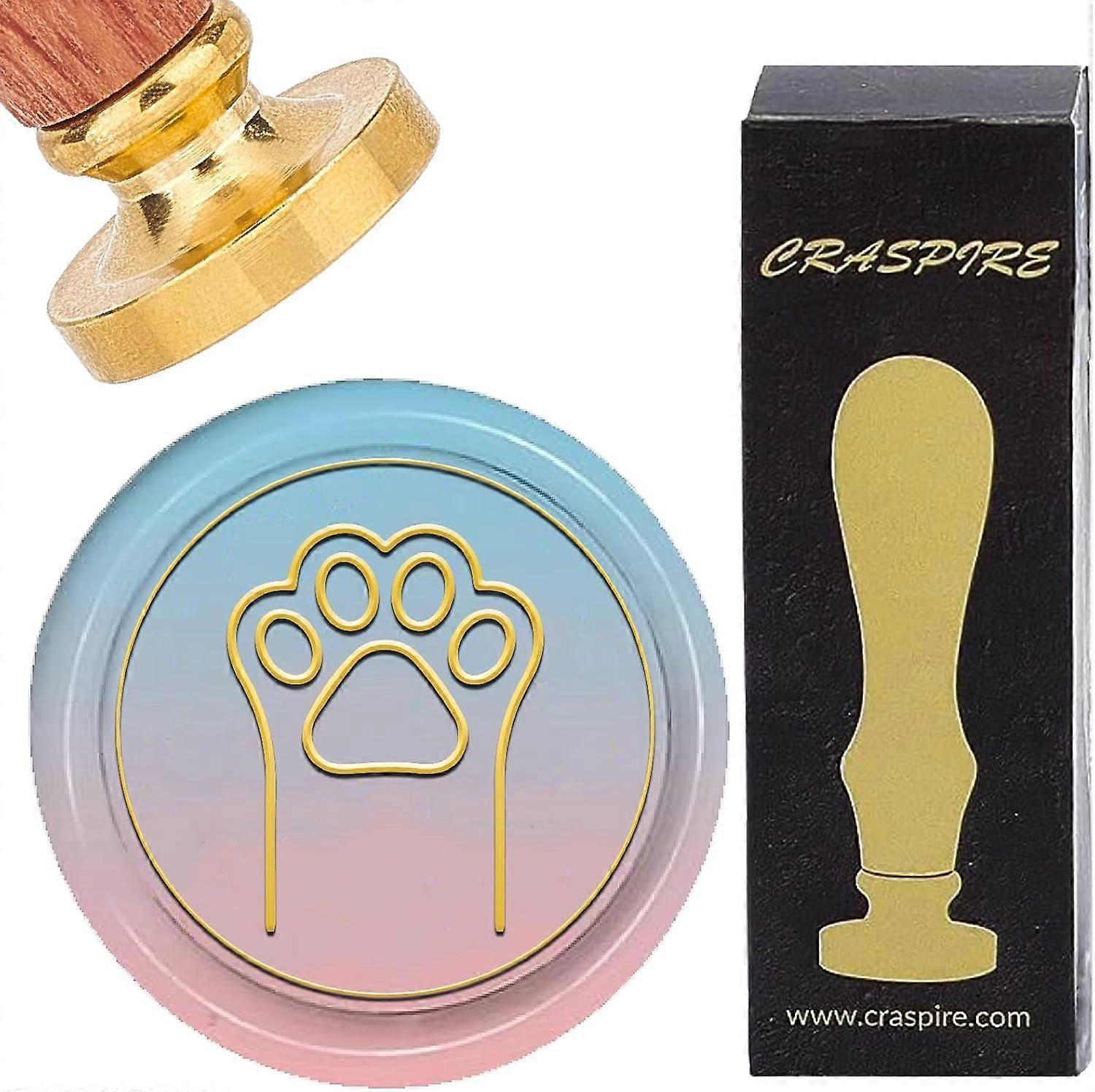 Wax Seal Stamp Set Golden Tone Sealing Wax Stamp Solid Brass Head with Retro Wood Handle for Envelopes Invitations Gift Card Footprint 83x22mm Stamps: