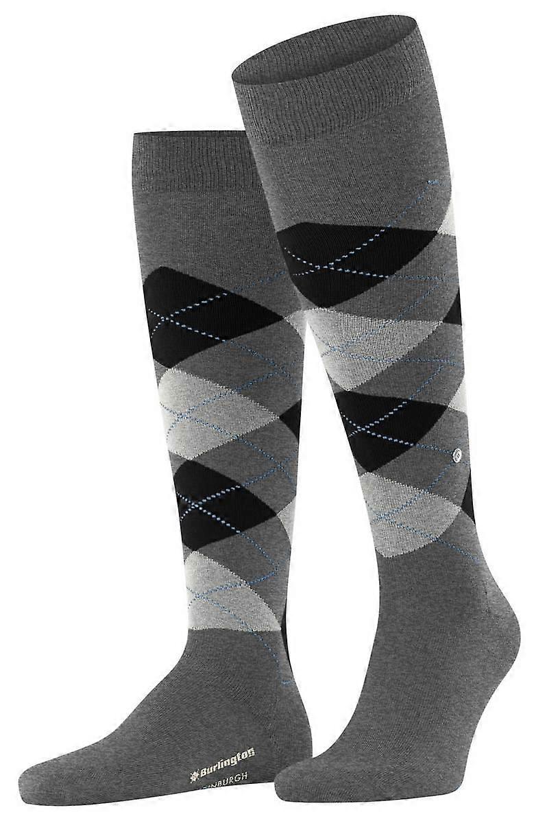 Burlington Edinburgh Knee High Socks - Asphalt Mel Grey