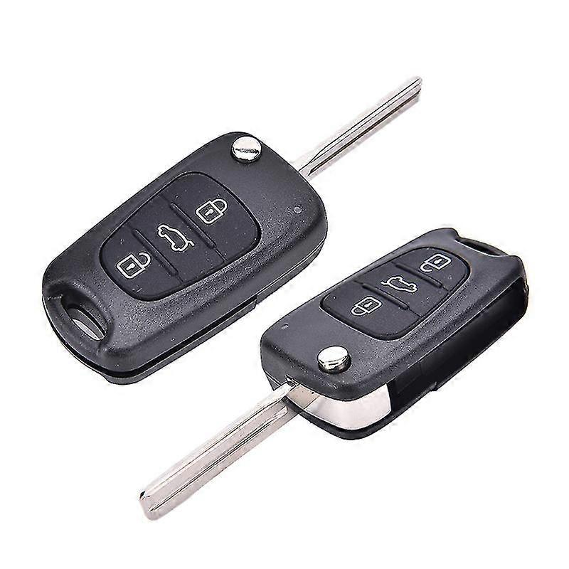 Remote Folding Key Shell Case 3 Buttons Fob fr Hyundai I20 I30 Ix35 I35 Uncut