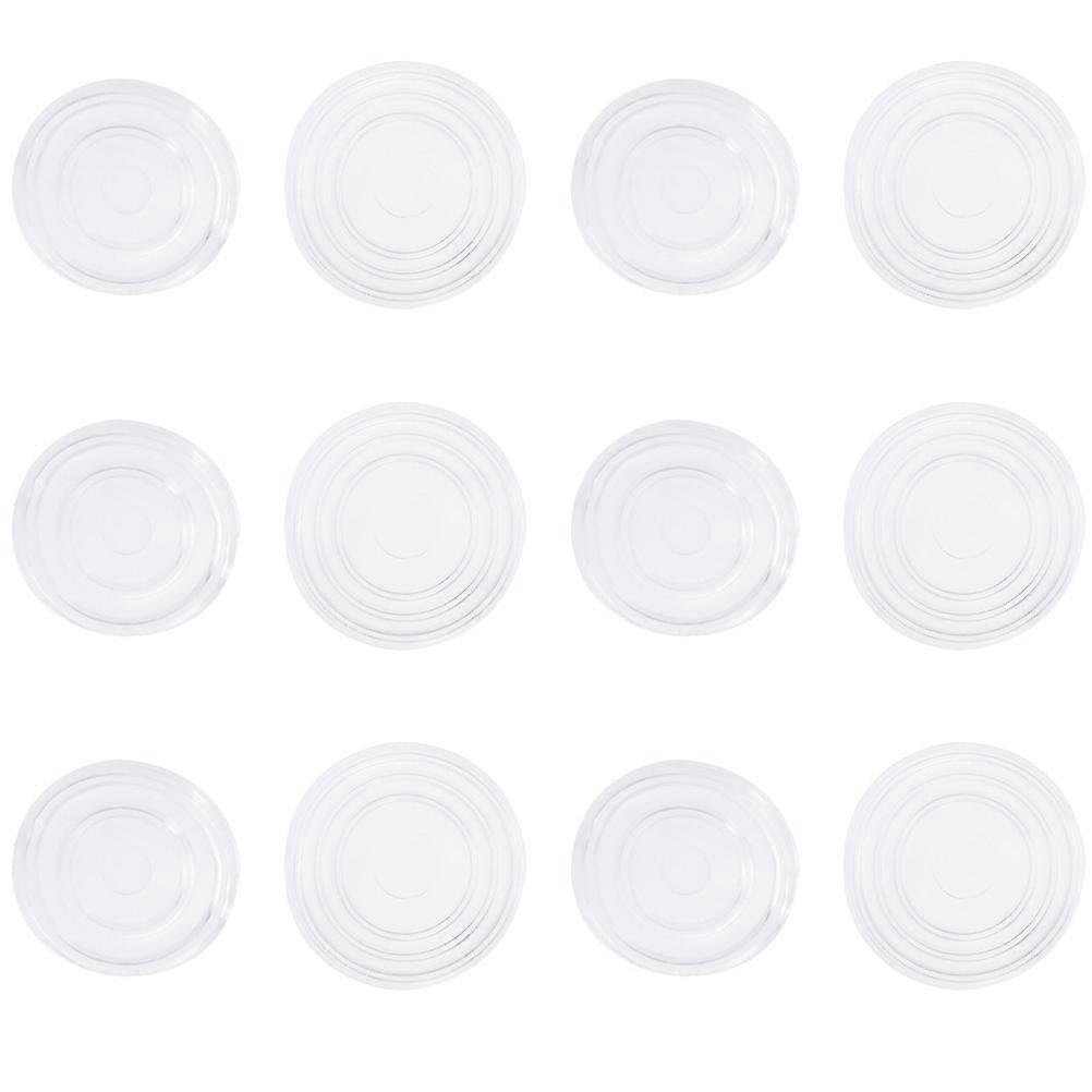 200pcs Tea Table Glass Table Transparent Plastic Rubber Pads Protectors (white)