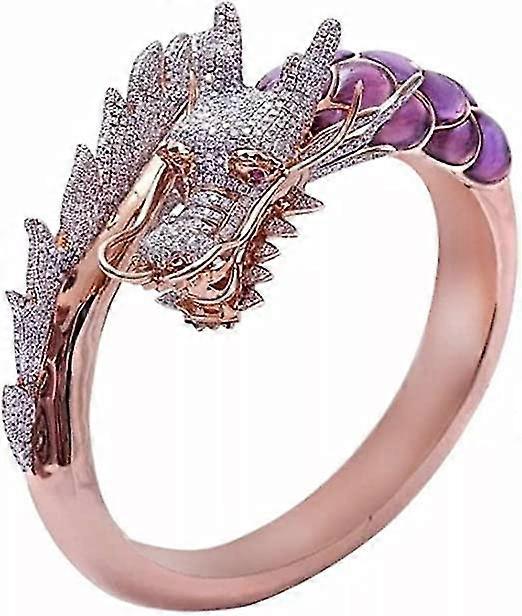 Dragon Animal Ring Engagement Diamond Ring Women's Vintagesize8
