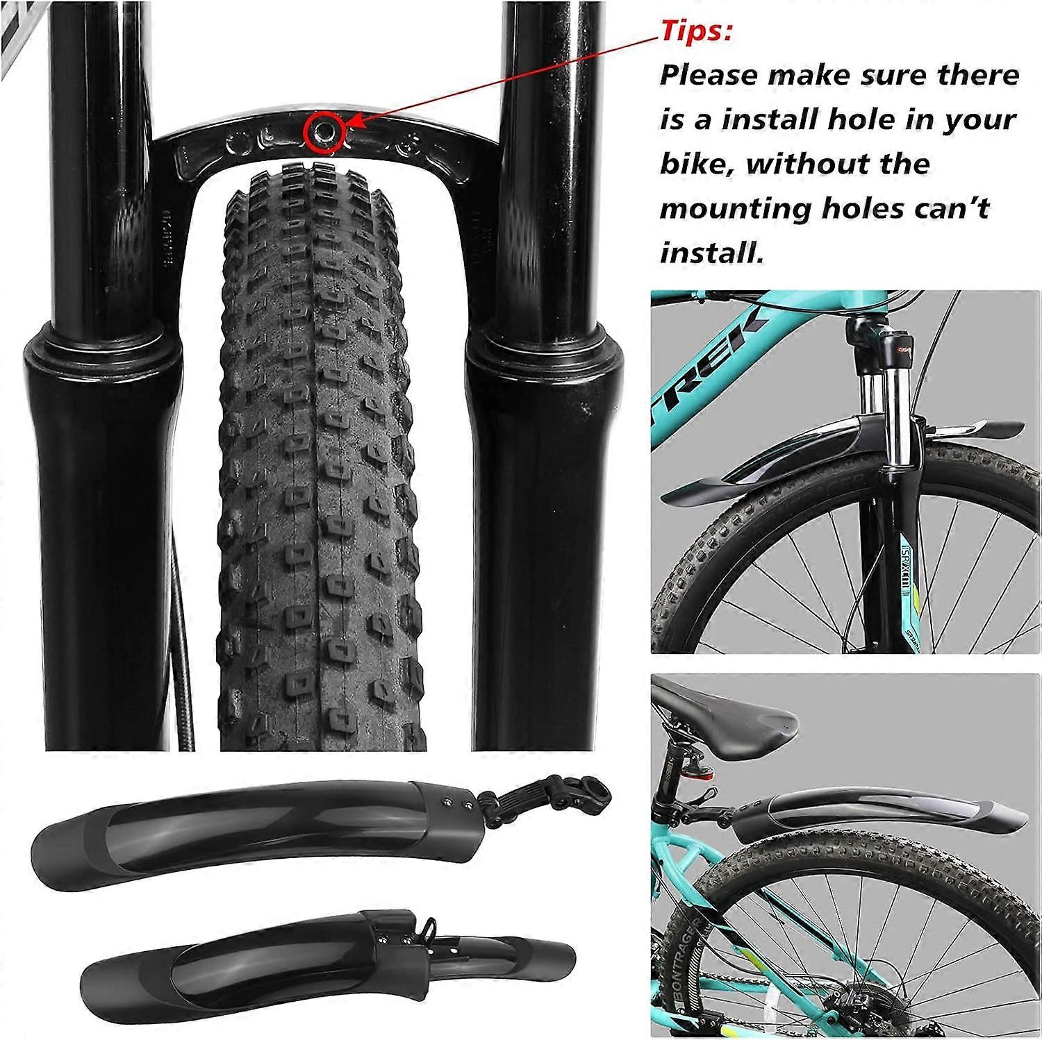 Garde-boue VTT Universel 2 Pièces - Noir - Avant Et Arrière