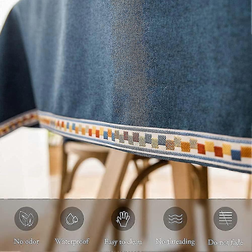 Cotton Tablecloth Rectangular Stain-proof Tablecloth Washable Tablecloth