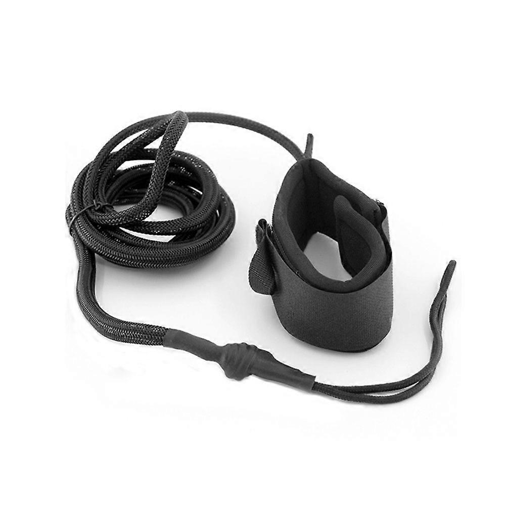 Coiled Surfboard Leash with Adjustable Cuff, 2.18m Elastic Rope Length, Black