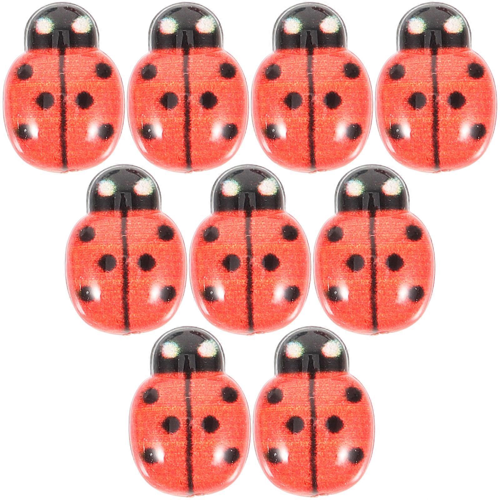 50pcs Ladybug Charm Mini Resin Charms Tiny Resin Insect Animals Mini Ladybugs for Crafts