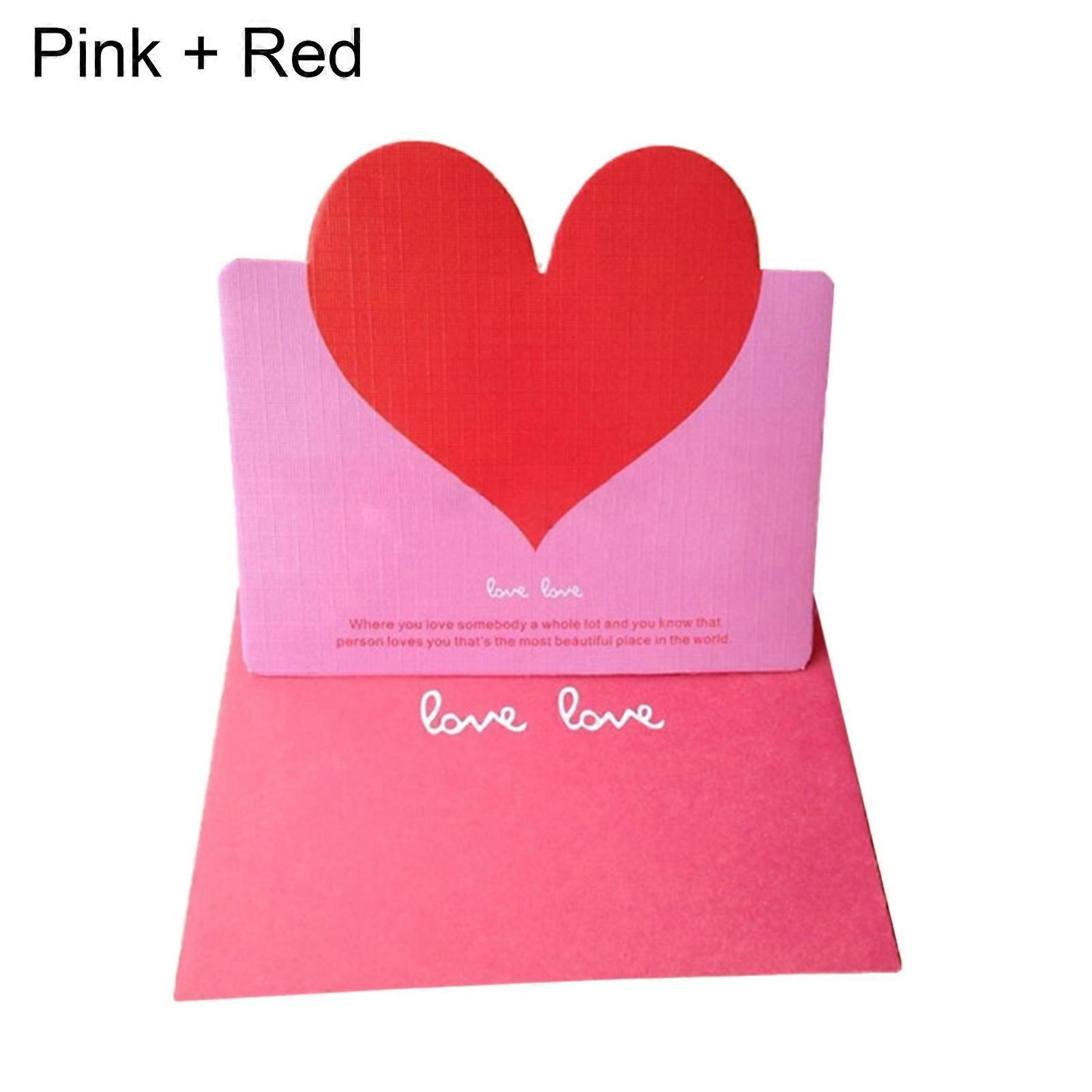 Greeting Card Foldable Visual Effect Paper Creative Heart Pattern Blessing Card for Valentine's Day Qinhai