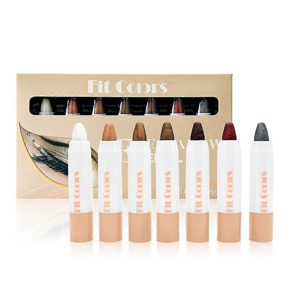 7 Colors Glitter Eye Shadow Pen Set Waterproof Eyeshadow Makeup Stick