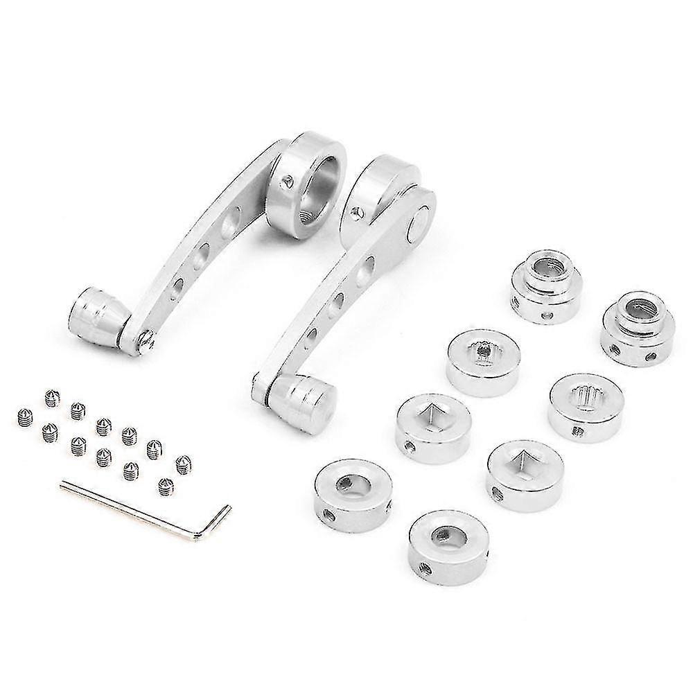 Car Window Crank Handle Winder Billet Universal Door Lifter (1 Pair - Silver)