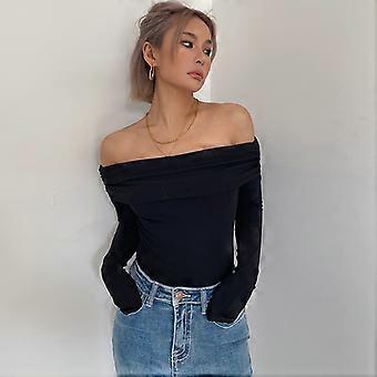 YOUGANG high quality Homemade sexy off-the-shoulder collarbone off-neck upper clothes long sleeves T-shirt women's spring tight sweet hot girl high wa | Fruugo AU YOUGANG high quality Homemade sexy off-the-shoulder collarbone off-neck upper clothes long sleeves T-shirt women's spring tight sweet hot girl high wa | Fruugo AU