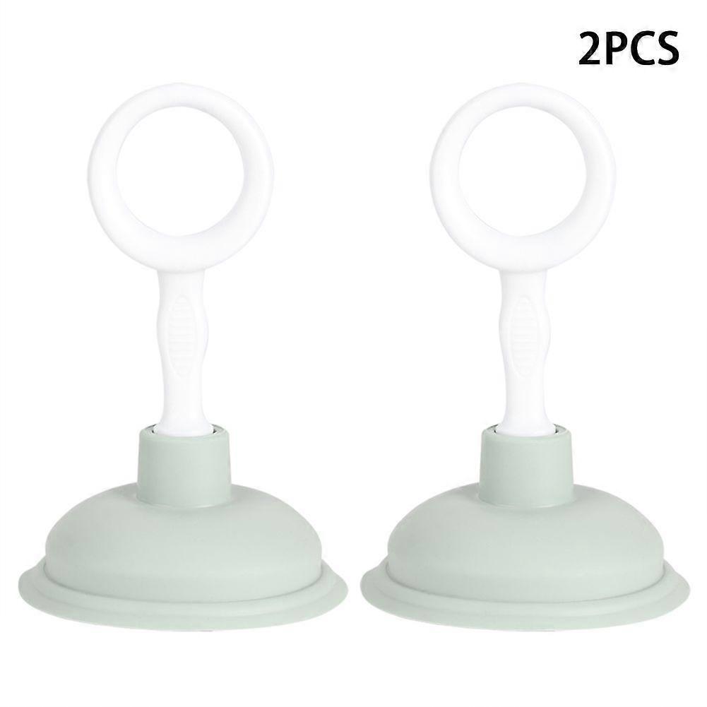 2Pcs Handheld Suction Pipe Cleaner Pipeline Dredging Cleaning Tool for Kitchen Bathroom UseGreen