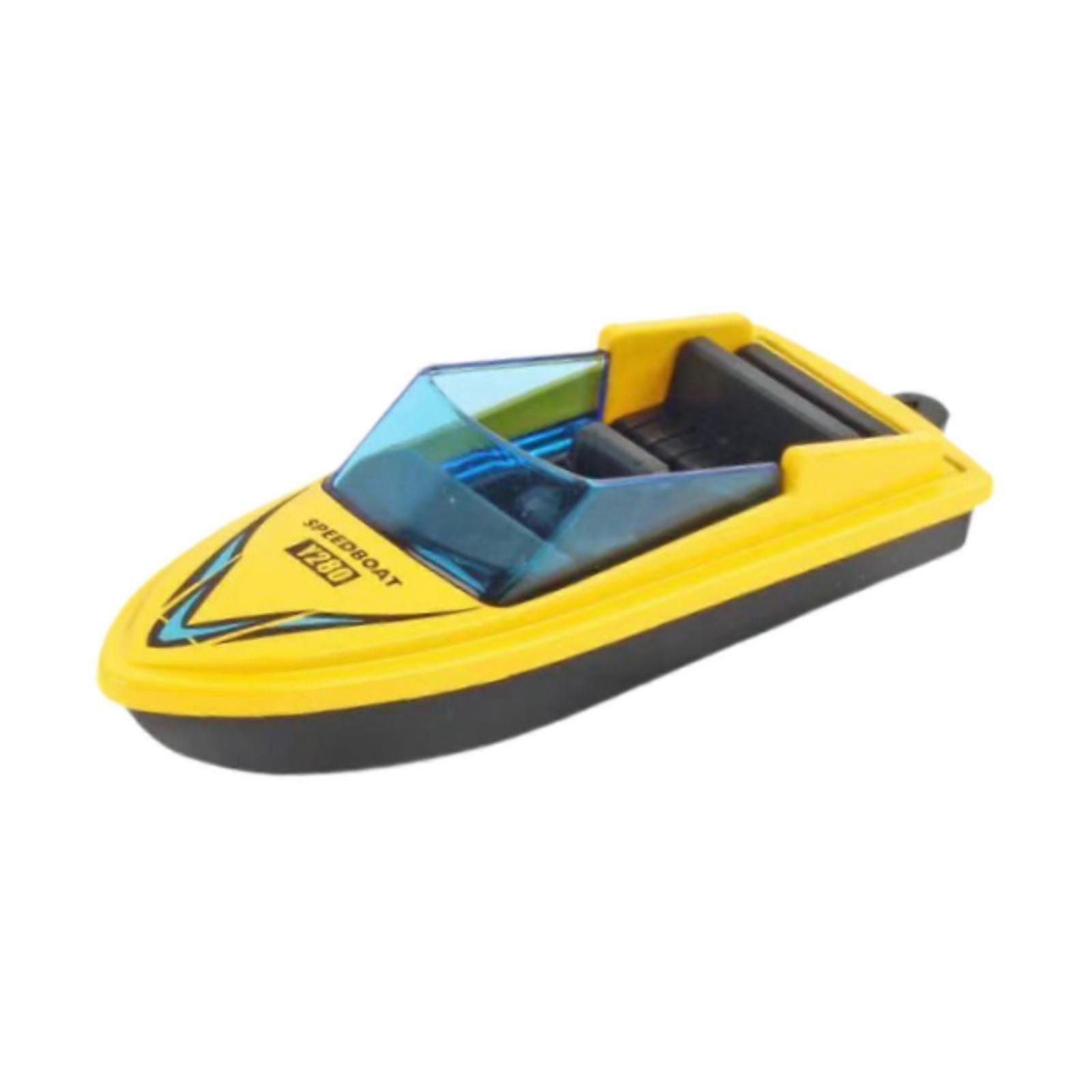 Mini Motorboot Modell Legierung Simulation Schnellboot für Erwachsene Kleinkinder Kinder Gelb