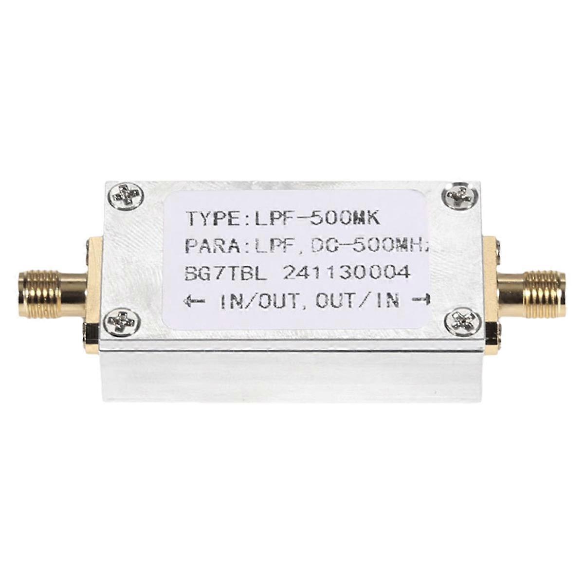 LPF-500MK LC Low-Pass Filter DC-500MHz, with SMA Connector, Insertion Loss 500MHz-1.1dB, 1GHz-60dB, 1.5GHz-60dB