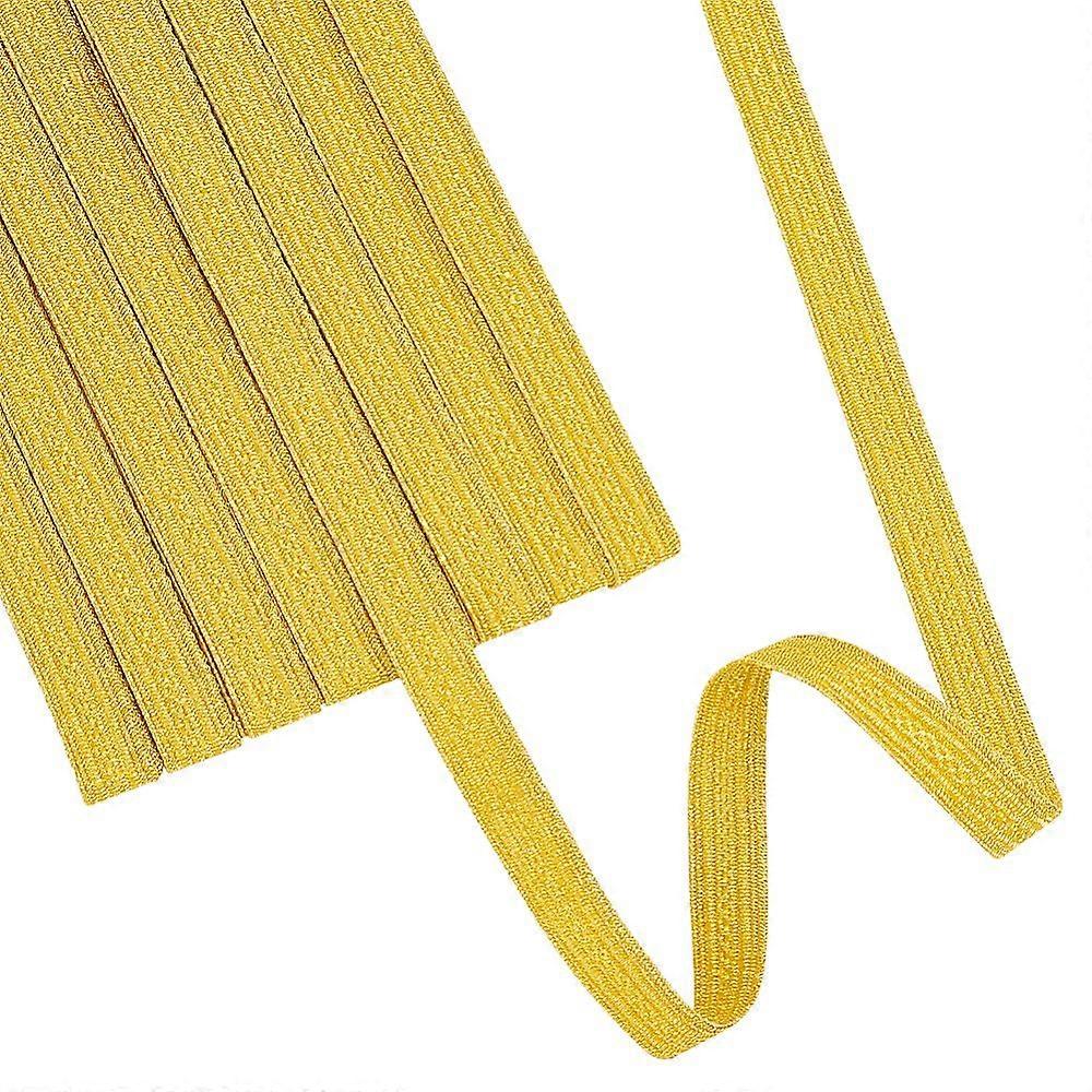 5 Yards Sparkle Polyester Ribbons Garment Accessories Gold 1cm
