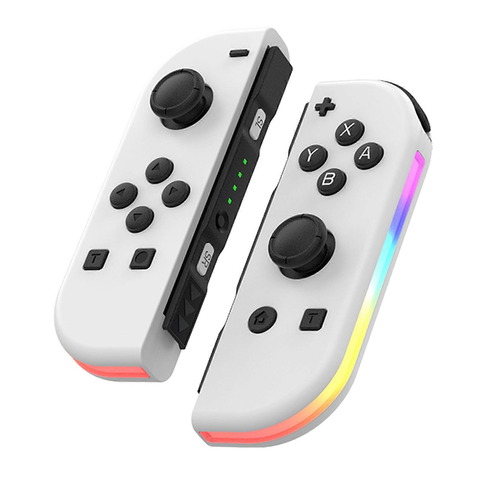 3D Joystick RGB Joypad Gamepad Controller Wireless Game Controller for Switchs 6Axis Gyroscope Double Vibration Motor White
