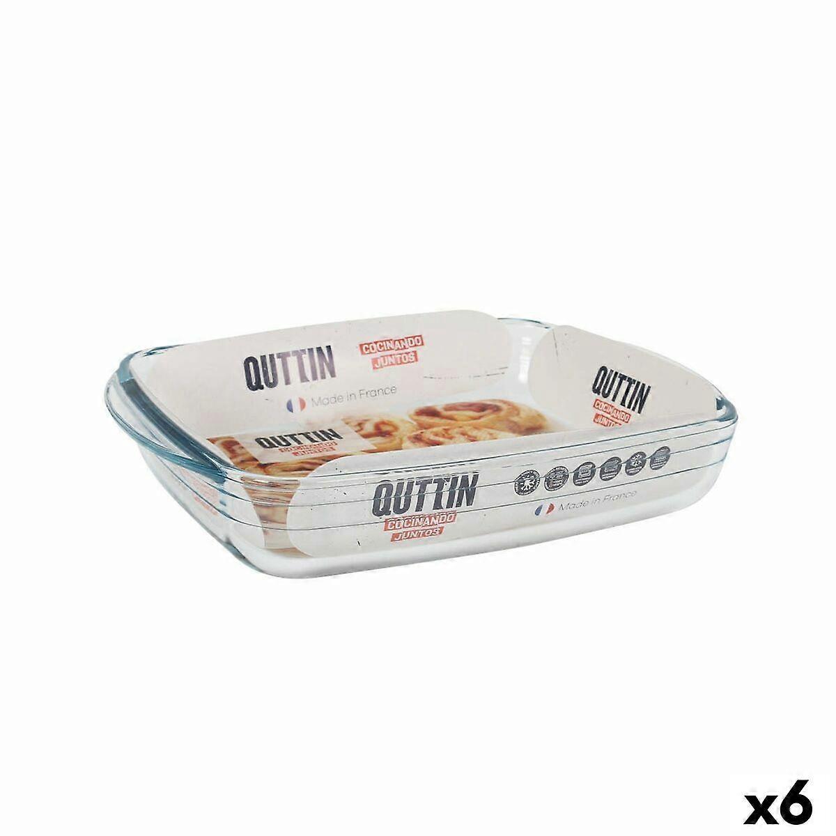 Auflaufform Quttin Glas Rechteckig 1,9 L 28 x 19,9 x 5 cm (6 Stück)