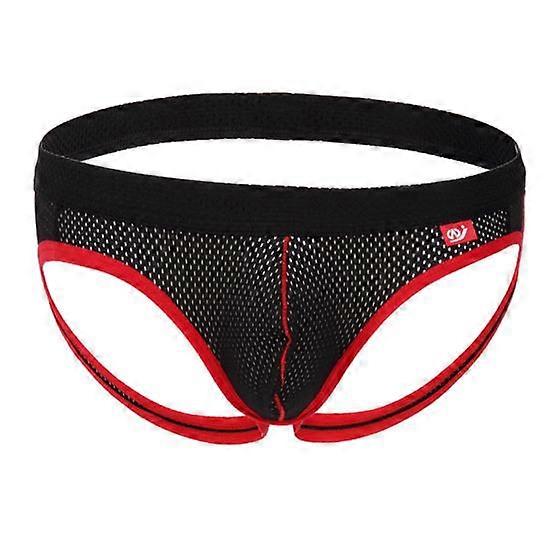 Men Briefs Low-rise U-Convex Patchwork Color Thong Breathable Mesh Hip Lifting Fine Stitching Underwear