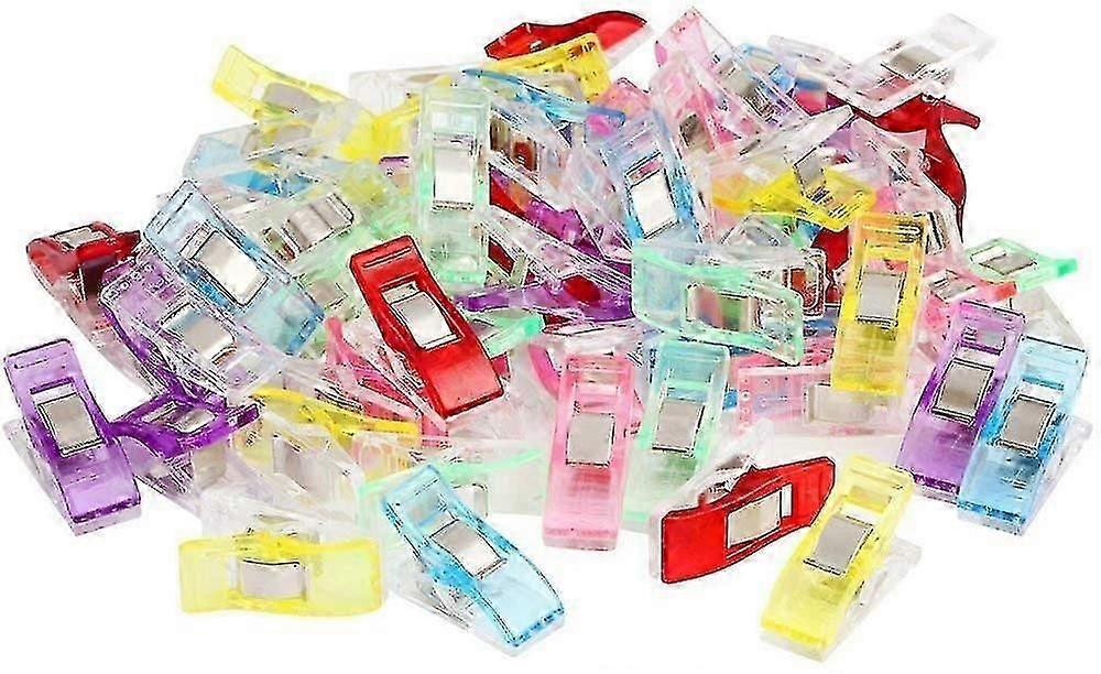 مشبك خياطة، بلاستيك ملون، خفيف الوزن ومتين (100 قطعة)