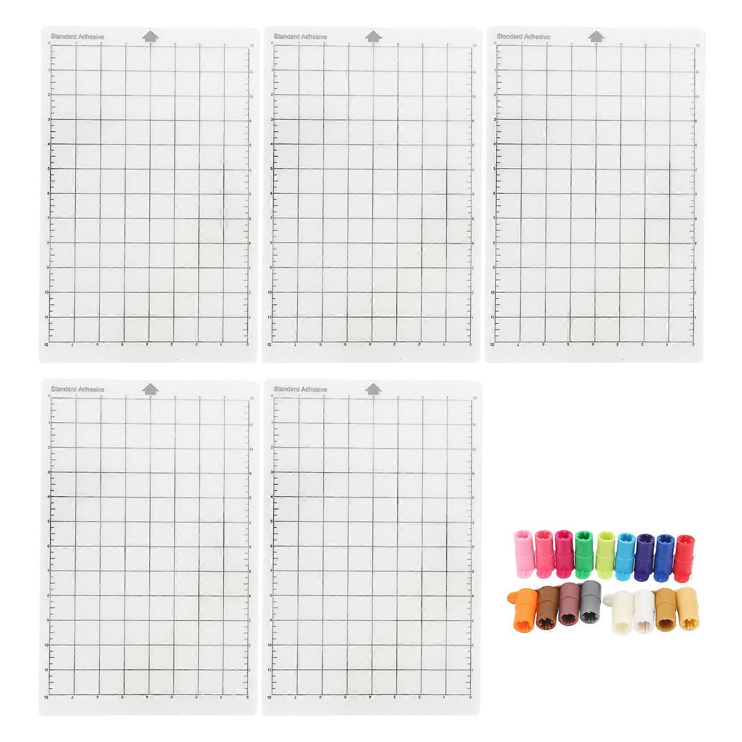 Cutting Mat Pen Adapter Set 5 Pcs Slip Proof Adhesive Cut Mat with 17 Pcs Replacement Marker Adapter