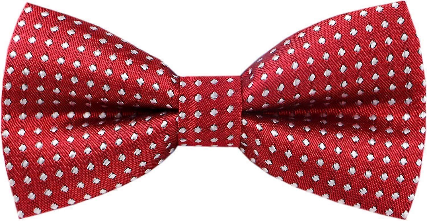 Pre-Tied Little Boy's Polka Dot Bow Ties Baby Solid Color Bow Ties For Kids Burgundy