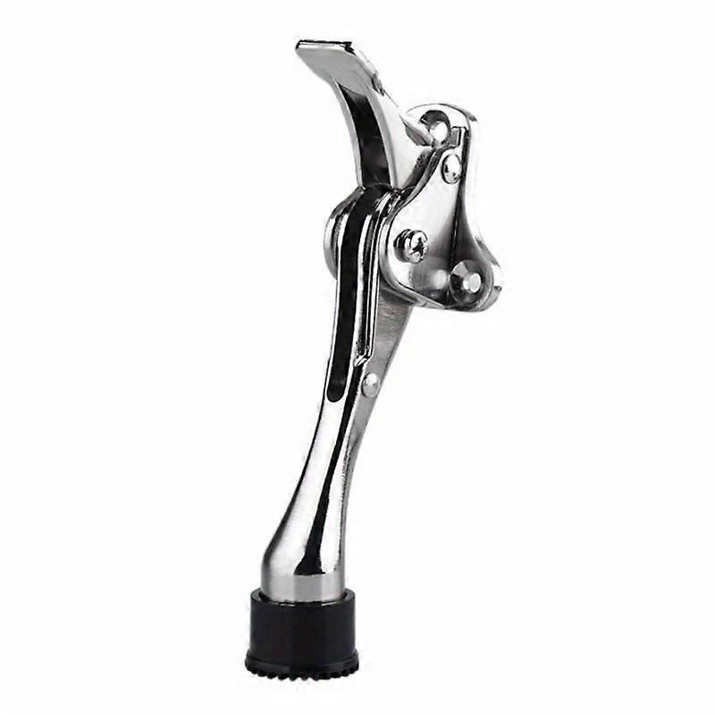 1pc One Touch Kickdown Door Stopper, Door Holder, Heavy Duty Door Stops, Bottom Of Door, Height Adjustable Rubber Tips,Comes With Mounting Screws