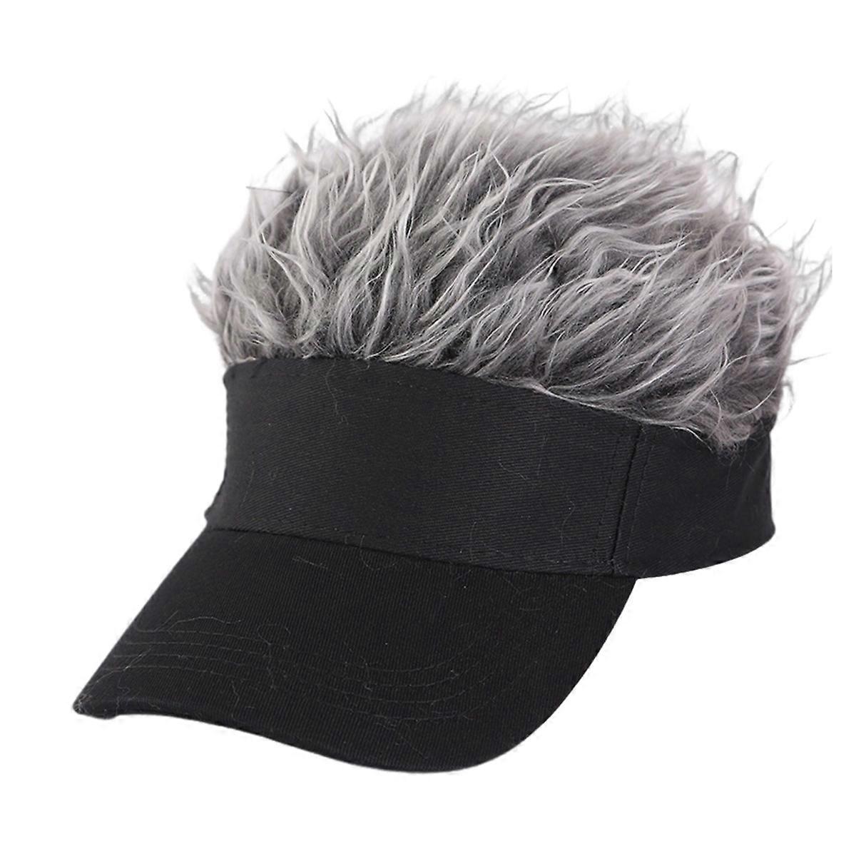 Adjustable Sun Visor Baseball Hat with Spiked Hairs Wig Baseball Hat with Spiked Wigs