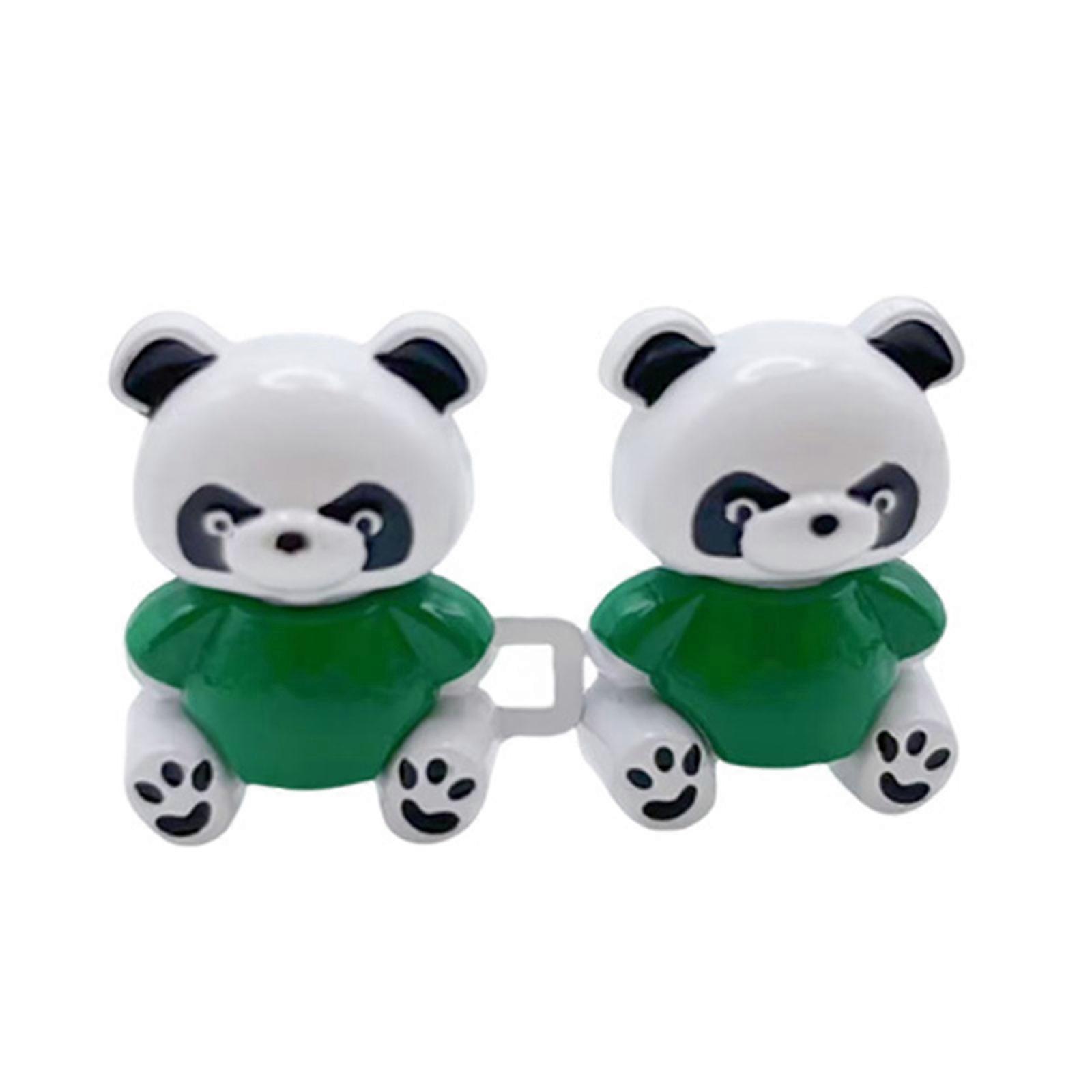 Bouton de serrage de taille en métal avec un panda mignon - Épingle à bouton de jean - Boucle décorative de rechange multicolore