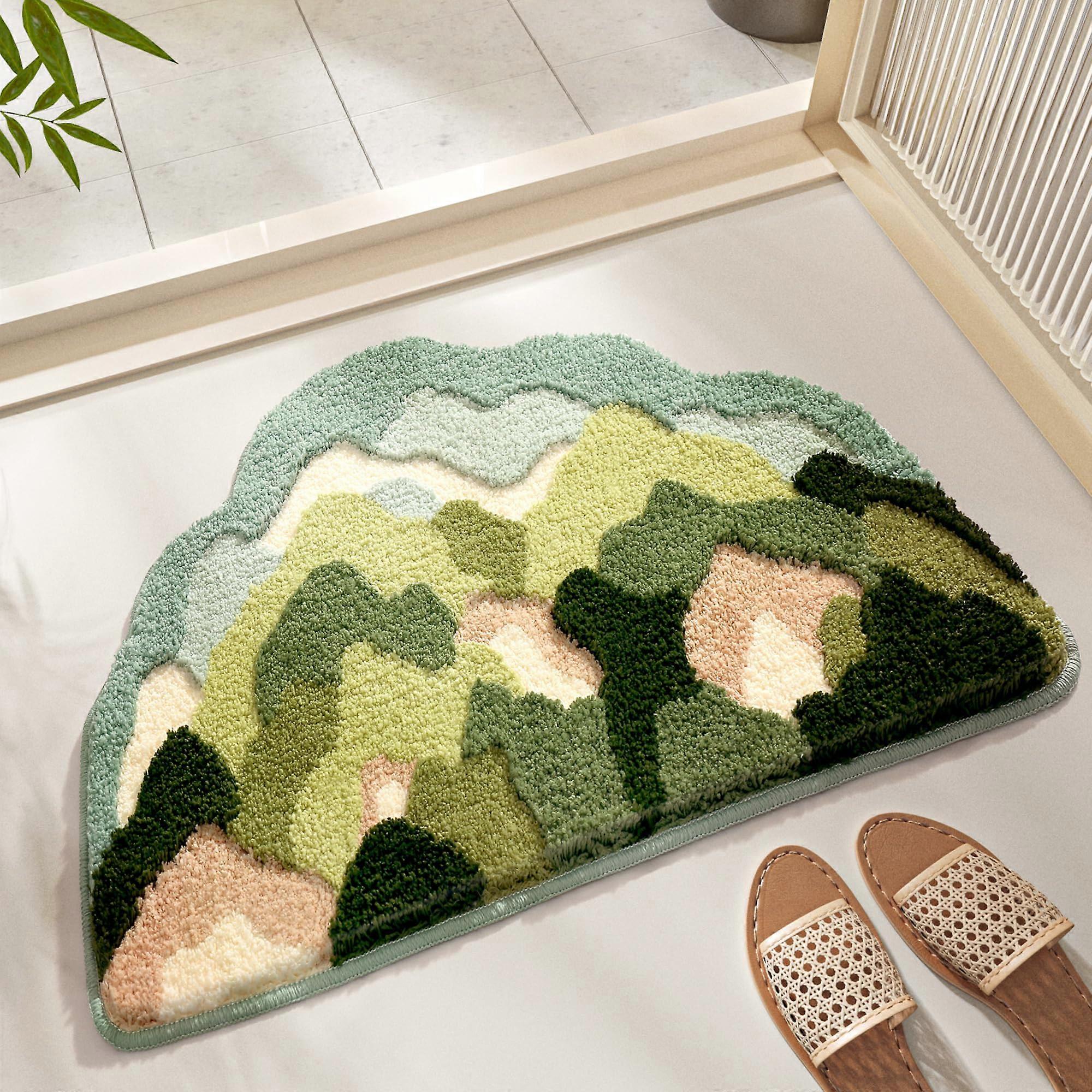 Fluffy Soft Non-Slip Bath Rug 19.68"x31.49" - Absorbent Bathroom Mat, Cozy Microfiber, Machine Washable, Modern Style