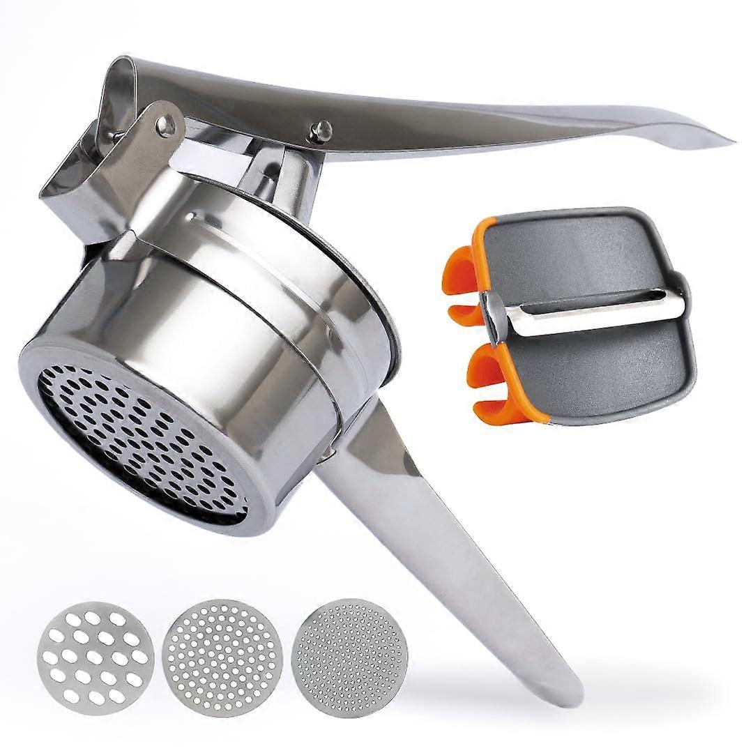 Stainless Steel Potato Ricer with Comfort Handle for Smooth Mashed Potatoes and Vegetable Purees, 12-Inch Size