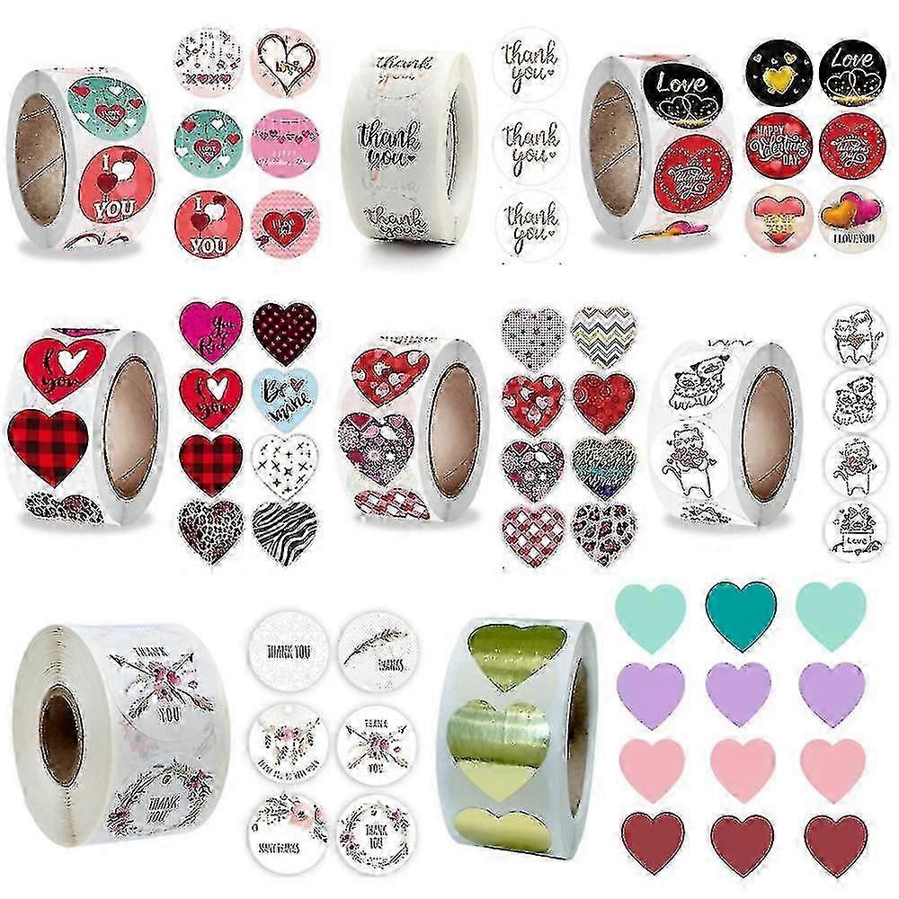 500pcs S Day Stickers Thank You Stickers Wedding Envelope Sticker Label For Pack R
