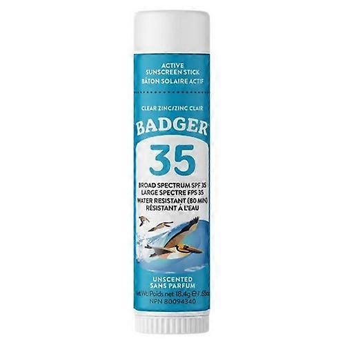 Badger Balm 天然矿物防晒面部棒 SPF 35 透明锌无香型,12 x 18.4 克