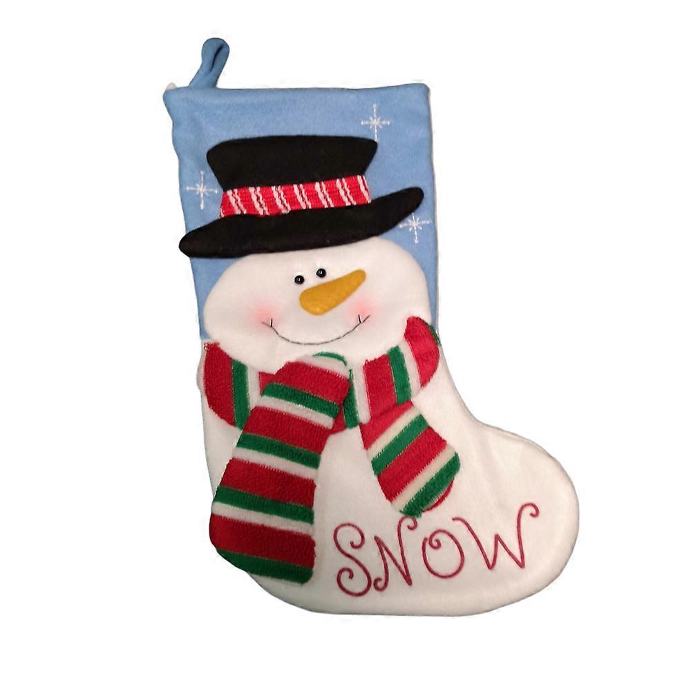 40Cm Christmas Stocking With Cute Snowman Design