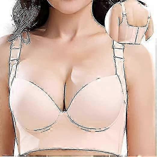 BHs mit voller Rückenabdeckung für Frauen, Mode Deep Cup Hide Back Fat BH mit Shapewear Integrierten Push Up Sport-BHs f26