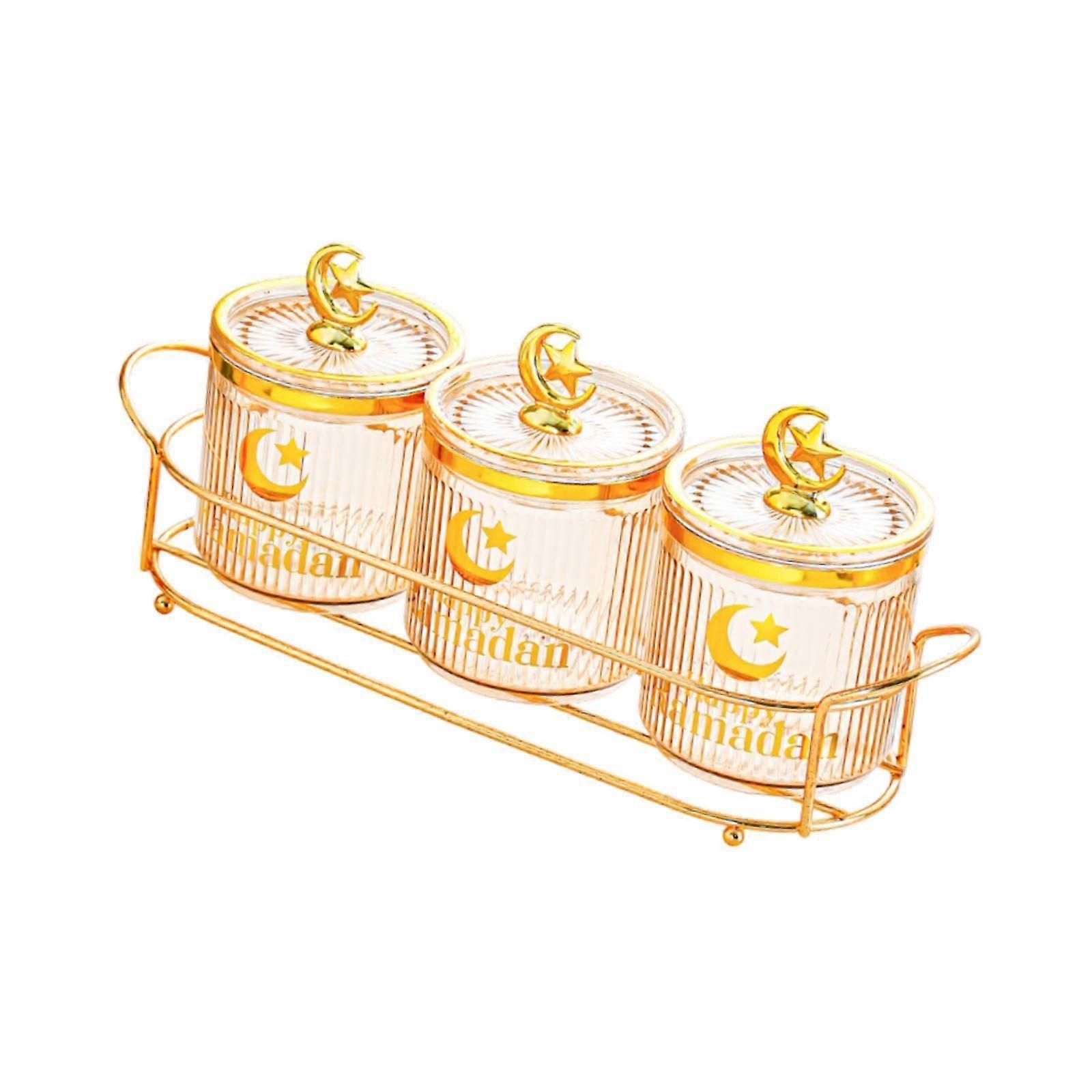 Sugar Jars Wedding Decor with Tray Multifunctional for Kitchen Holiday Candy Amber