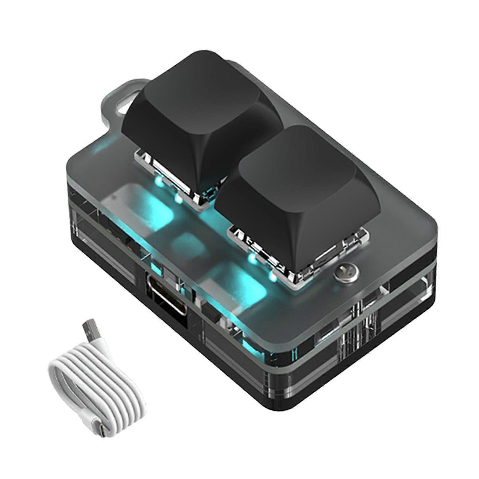 Keypad 2 Key Gaming PC Keyboard for Accounting Working 3.5x5.5cm Programming Black