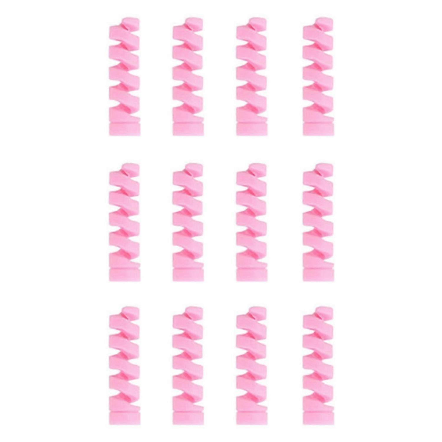 12Pcs Cable Protector Solid Color Flexible Silicone Spiral Design Wearproof Wire Protector for Charg