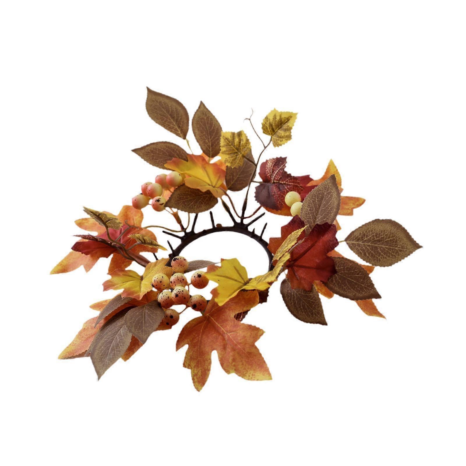 メープル リーフ キャンドル リース 感謝祭 リース フロント ドア リース ガーランド キャンドル