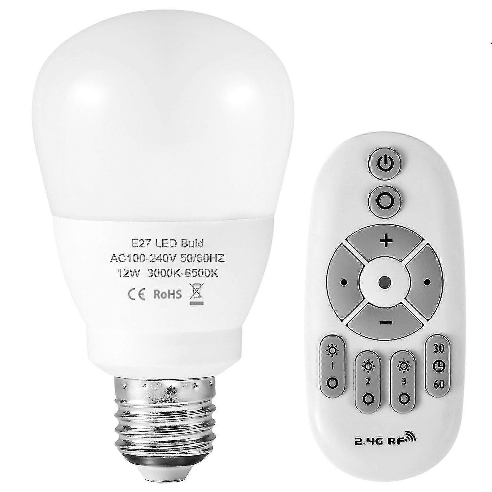 Lâmpadas de luz dimmable led E27 led ac85-265v 6/9/12w lâmpadas de rf remoto sem fio