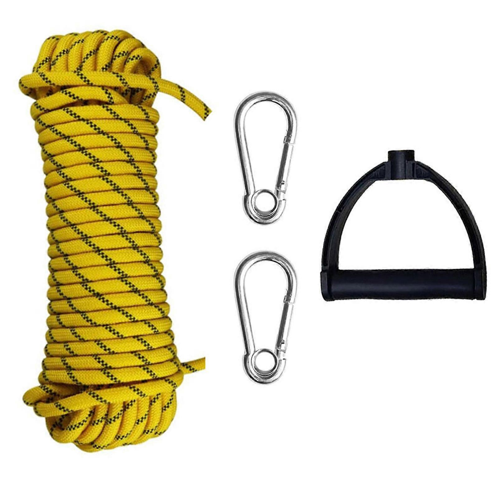 Heavy Duty Wakeboard Tow Rope Water Skiing Rope with Handle Nylon Tow Rope Sled Cart Pull Rope Snowboard Equipment  Yellow
