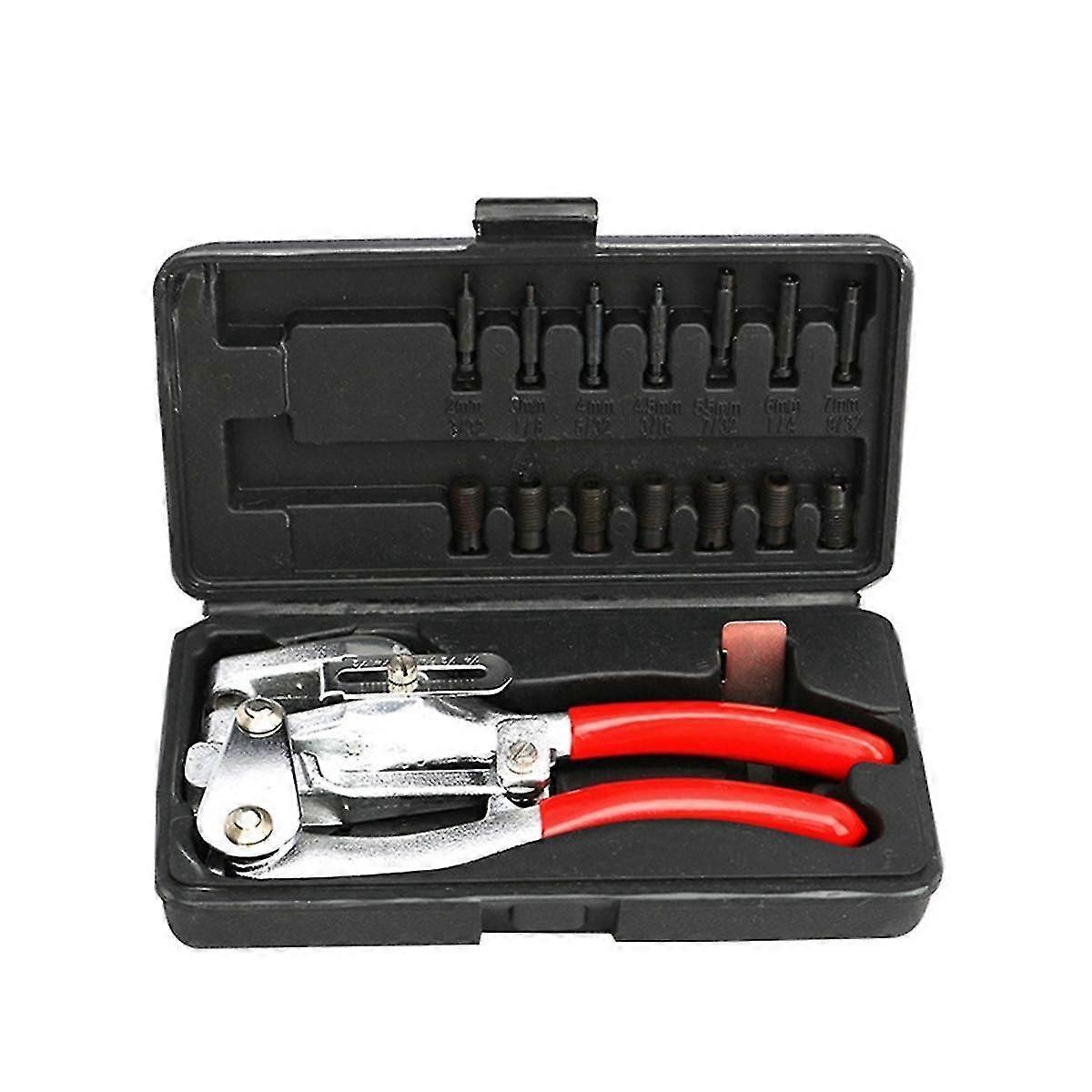 16 Pieces Of Sheet Metal, Copper, Aluminum, Iron, Leather, Plastic, Manual Punching Pliers, Hole Pl
